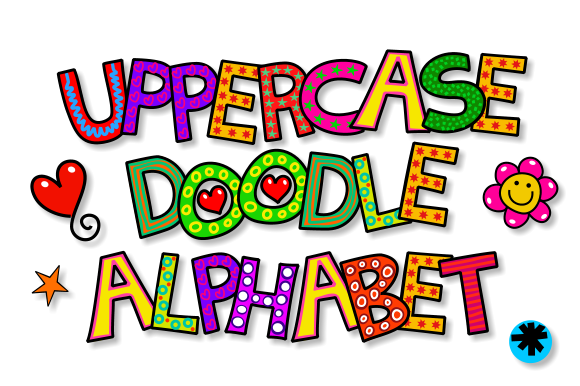 Download Uppercase Doodle Alphabet Set 1 PSD Mockup Templates