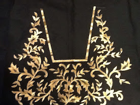 Black blouse embroidered with gold zari embroidery
