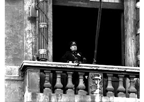Photo of Mussolini making war declaration