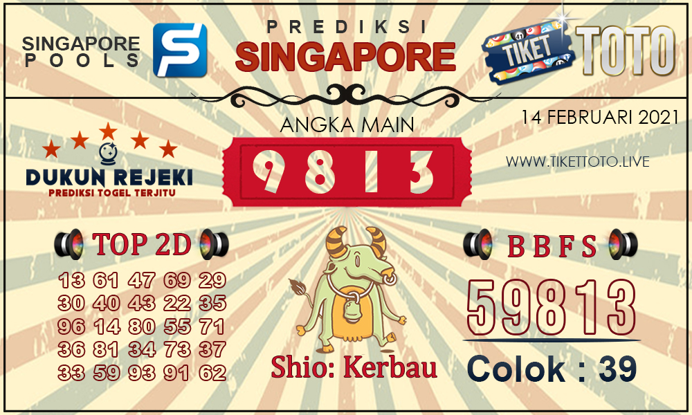 Prediksi Togel SINGAPORE TIKETTOTO 14 FEBRUARI 2021