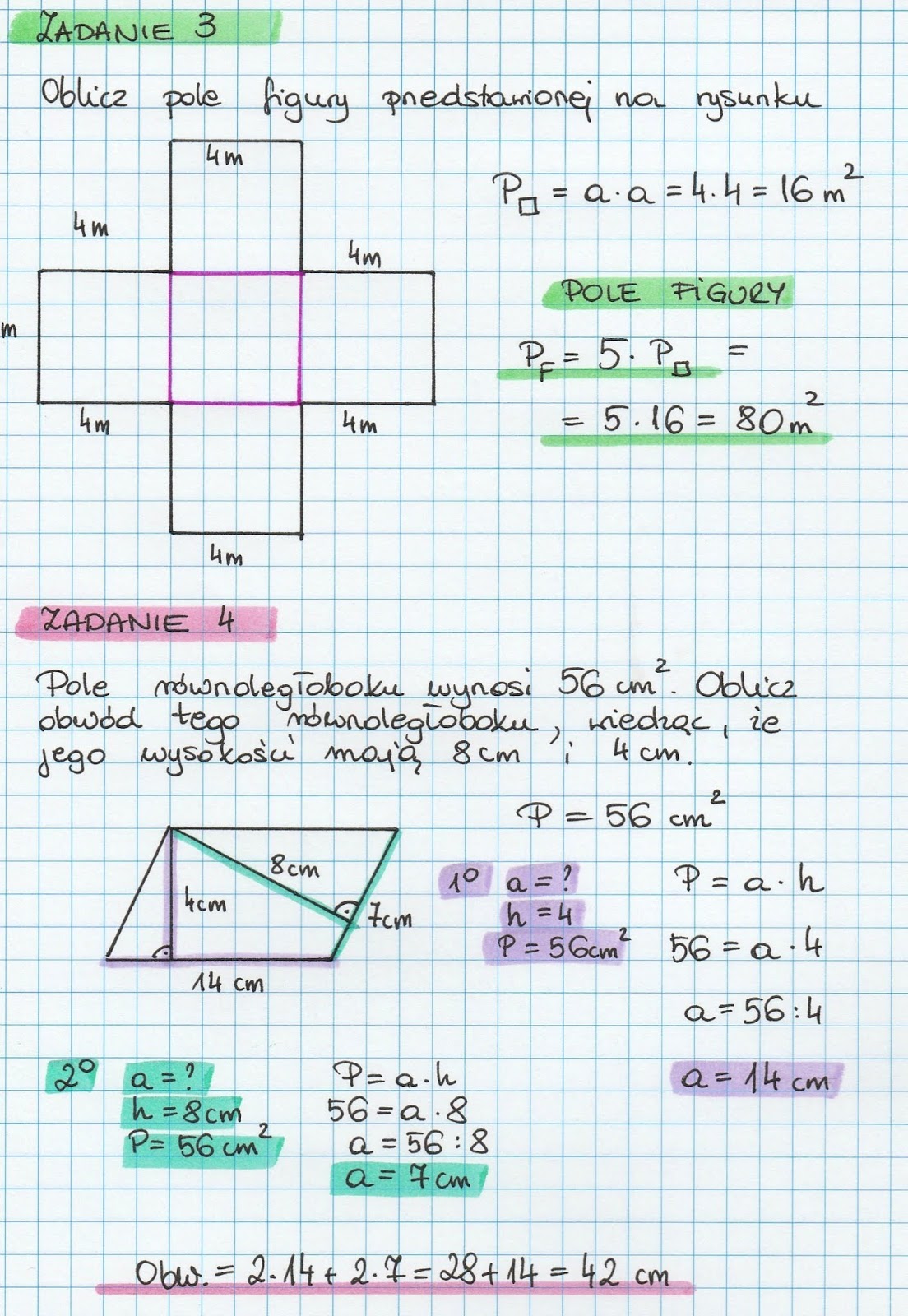 Matematyka Geometria Klasa 5 Zadania KLASA 5 - Temat: Powtórzenie wiadomości.