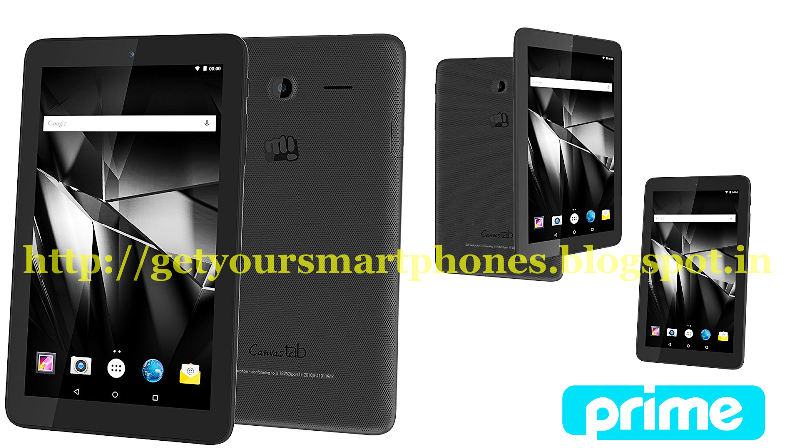Micromax Canvas Tab P290 Tablet (7 inch, 8GB, WiFi Only), Black prime
