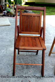 Eclectic Red Barn: Vintage wooden folding chair gets makeover