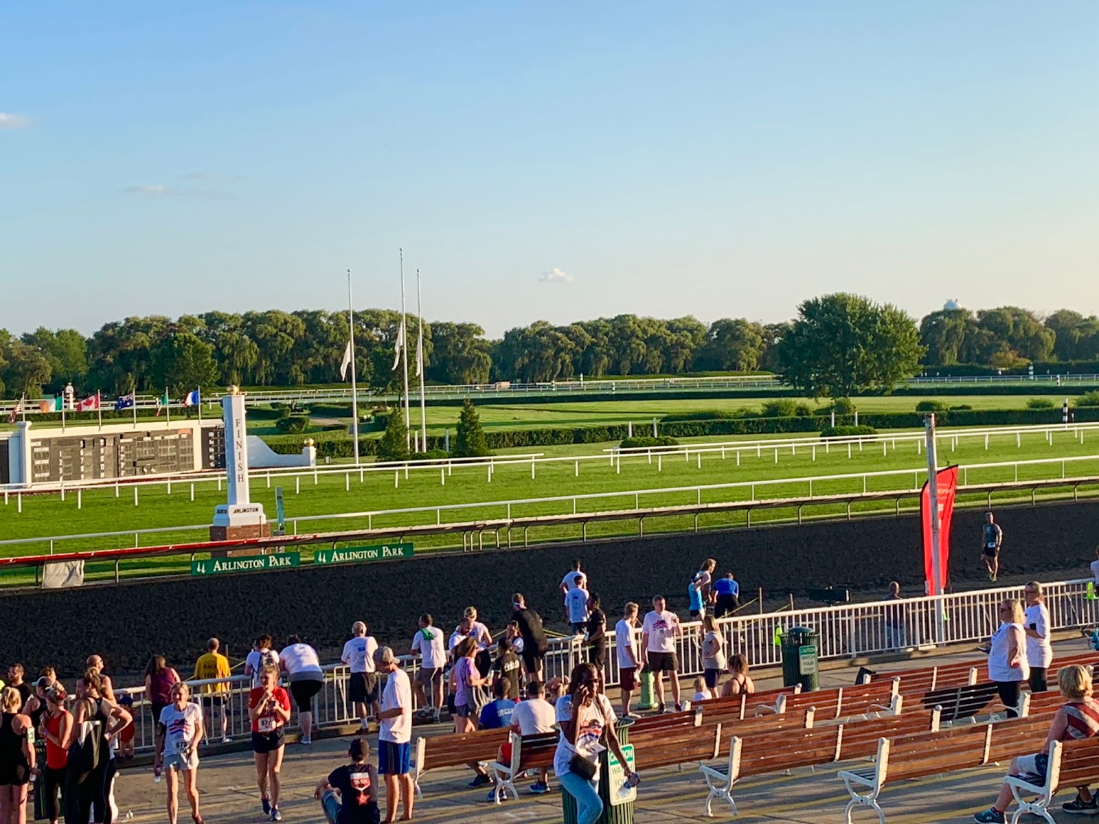 Homestretch for Heroes 5k was run on a horse track! /via oldrunningmom