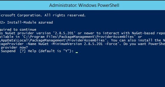 AzureAD 2.0 - installing on Windows Server 2012R2
