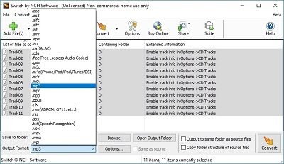 Cambie el software de conversión de archivos de audio