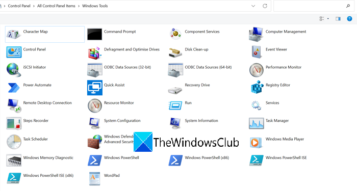 Comment ouvrir les outils Windows dans Windows 11