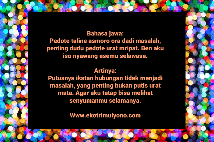 Kata Kata Galau Bahasa Jawa Dan Artinya Lengkap Mas Eko Trimulyono