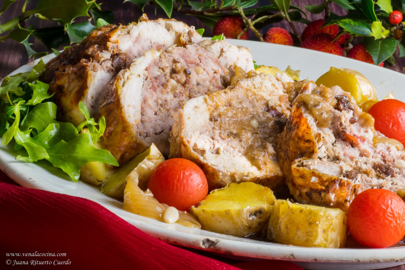 Pollo relleno al horno. Navidad 2017