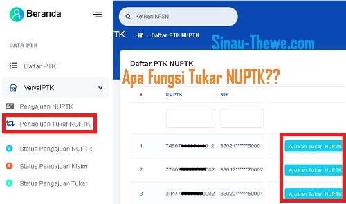 Apa Fungsi Pengajuan Tukar NUPTK di VervalPTK 2020