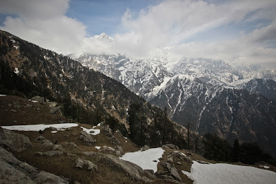 The snow-capped Dhauladhar range, Trek to Triund in Dharamsala