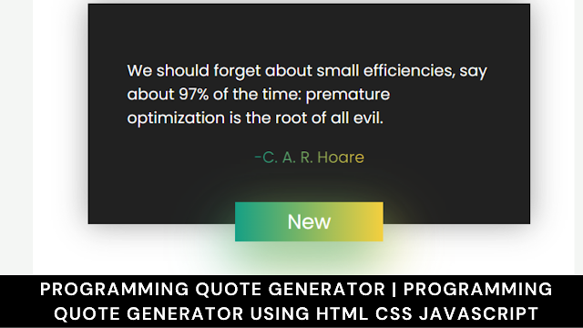 Programming Quote Generator | Programming Quote Generator using html