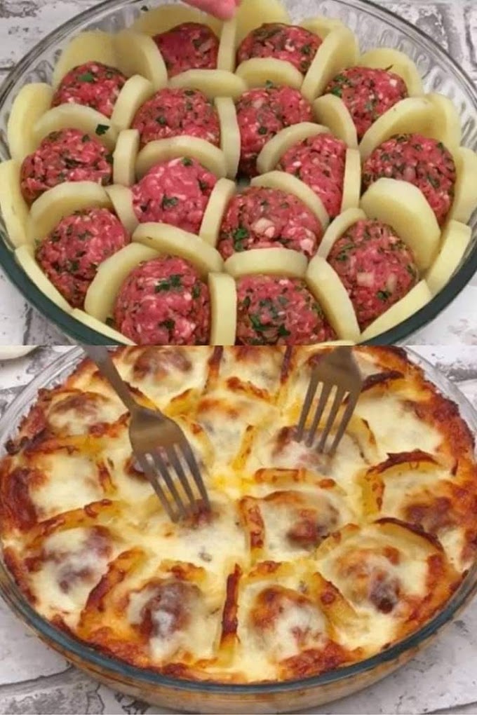Layer Potatoes and meatballs