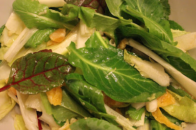 organic home-grown mixed green salad