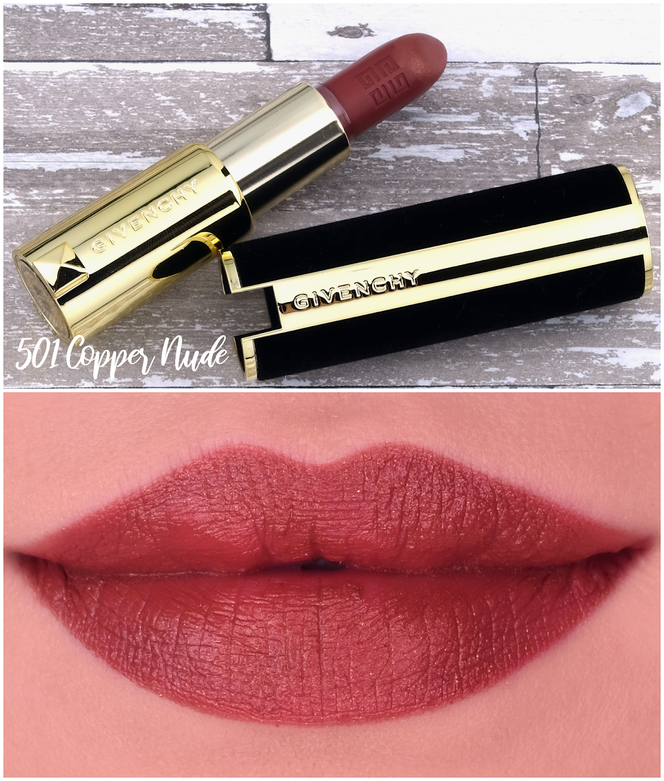 Givenchy | Holiday 2021 Le Rouge Lipstick in "501 Copper Nude": Review and Swatches