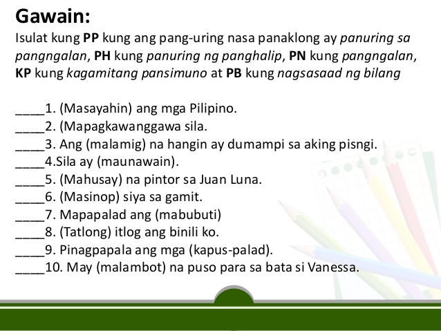 Sampung Halimbawa Ng Pang Abay - MosOp