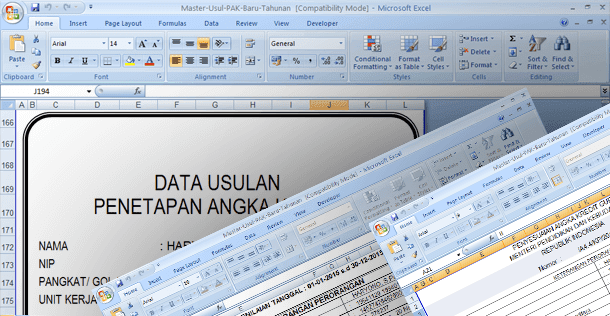Aplikasi DUPAK dan PKG Format Microsoft Excel