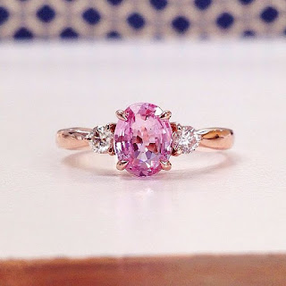 Pink sapphire engagements ring