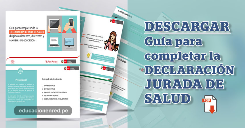 DESCARGAR guía para Completar Formulario Declaración Jurada de Salud - MINEDU (.PDF)