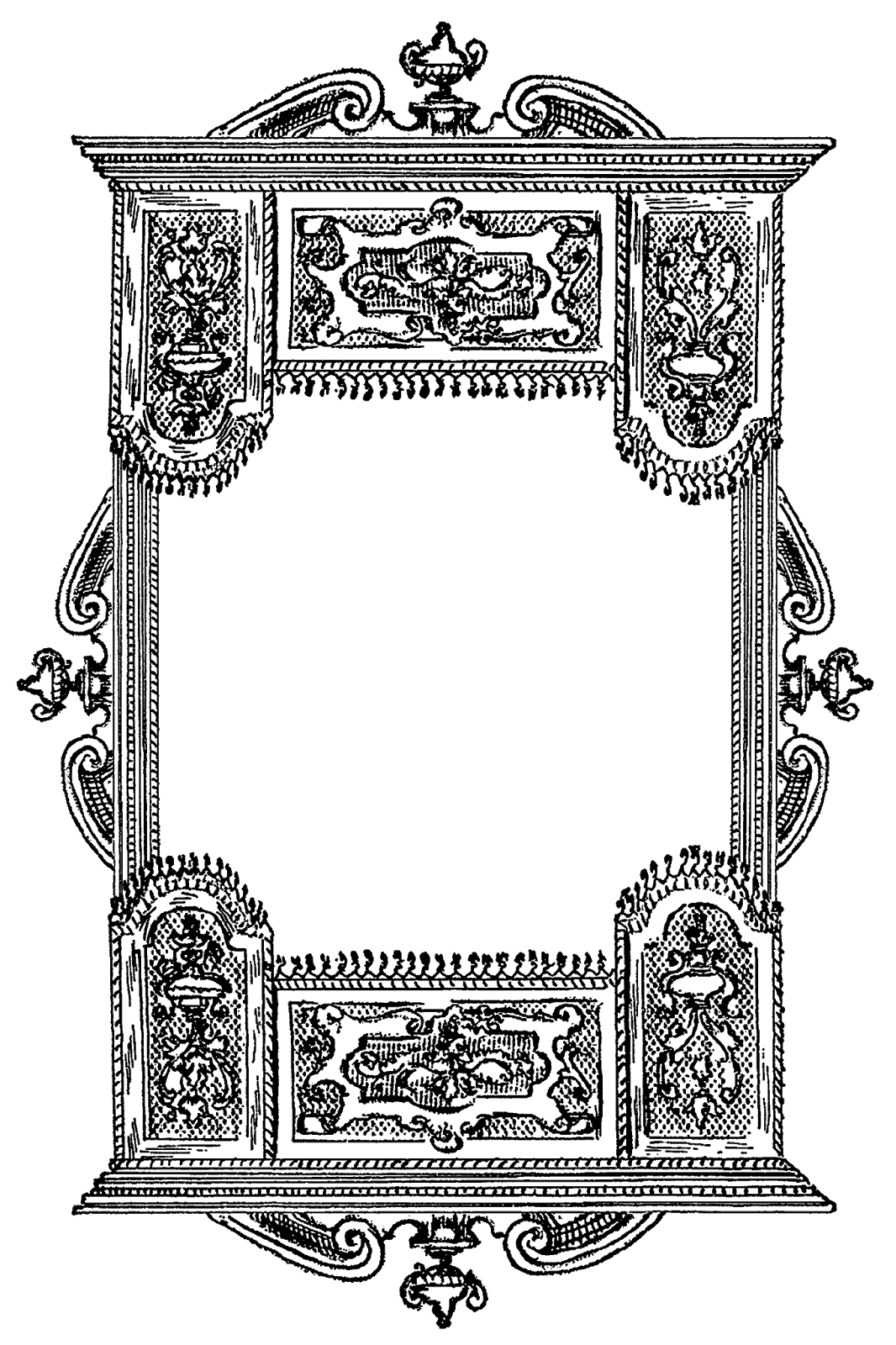 Digital Stamp Design Decorative Frame Border Design Image Printable