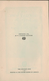 First US Edition The Constant Wife (1926) by W. Somerset Maugham