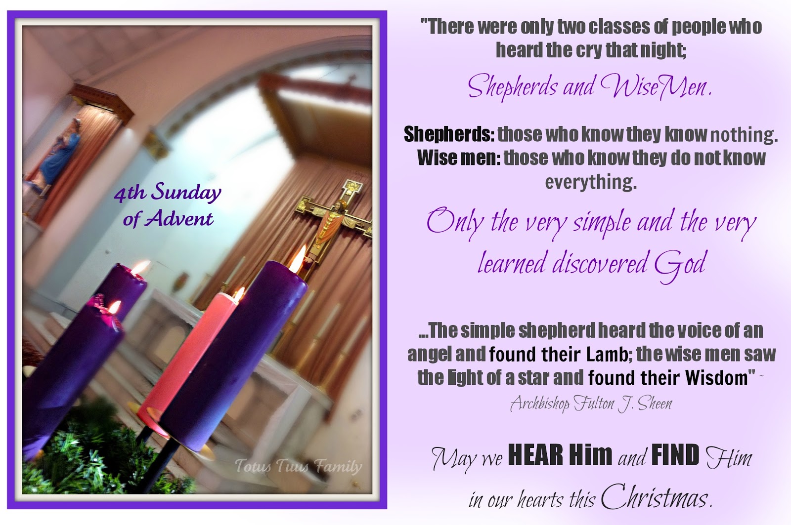 4th Sunday of Advent Shepherds & WiseMen Totus Tuus Family