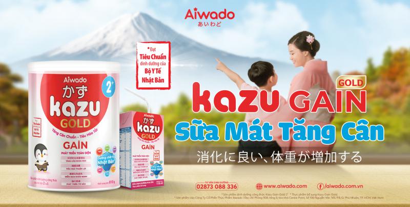 [AIWADO] Sữa Mát Tăng Cân Kazu Gain Gold 2+ 350g (Trên 24 Tháng)