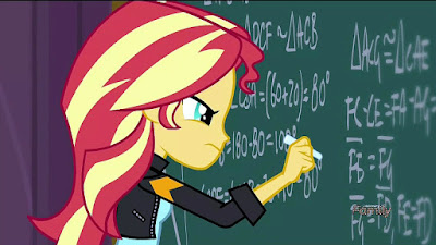 Sunset Shimmer in the maths contest