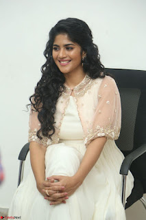 Megha Akash in beautiful Cream Transparent Anarkali Dress at Pre release function of Movie LIE ~ Celebrities Galleries 009