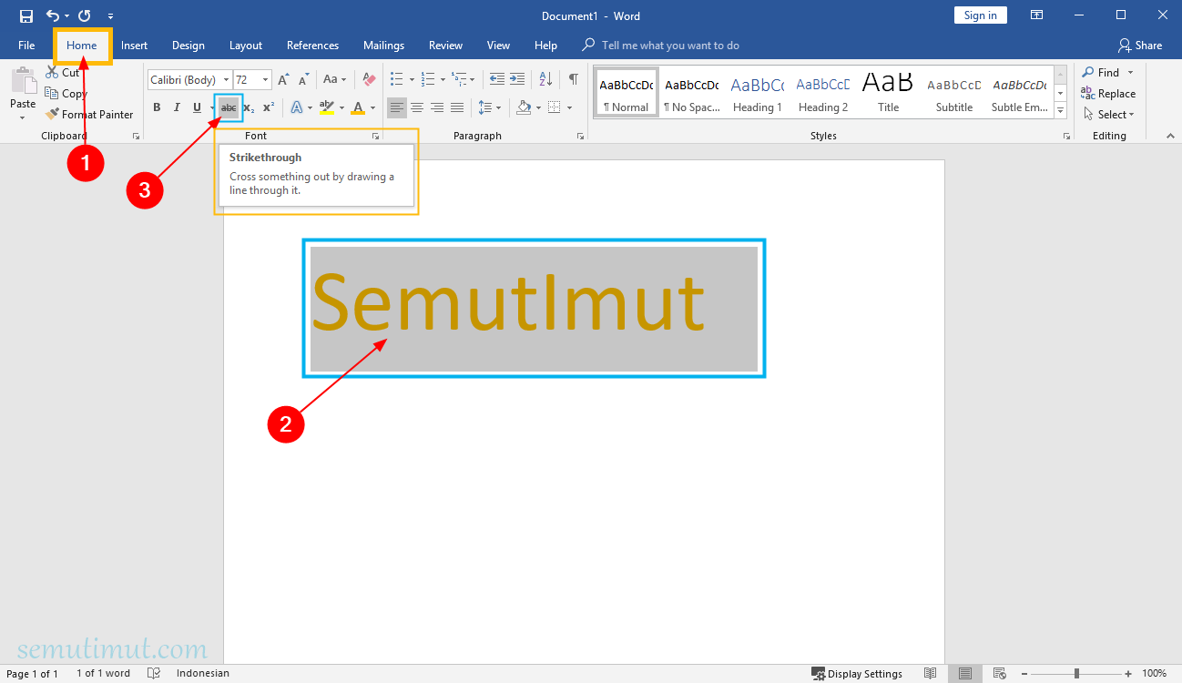 Cara Mencoret Tulisan di Microsoft Word & Menghilangkannya