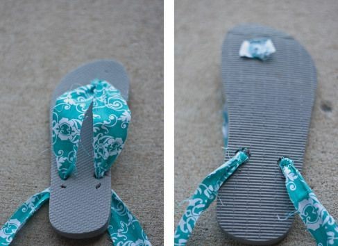 aproveitar o solado da havaianas e criar uma sandália nova customizada.
