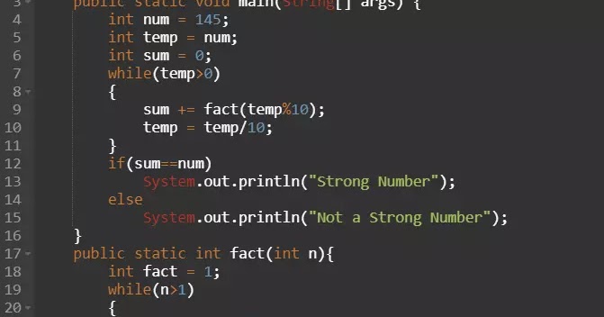 Program to check if a given number is a Strong number or not