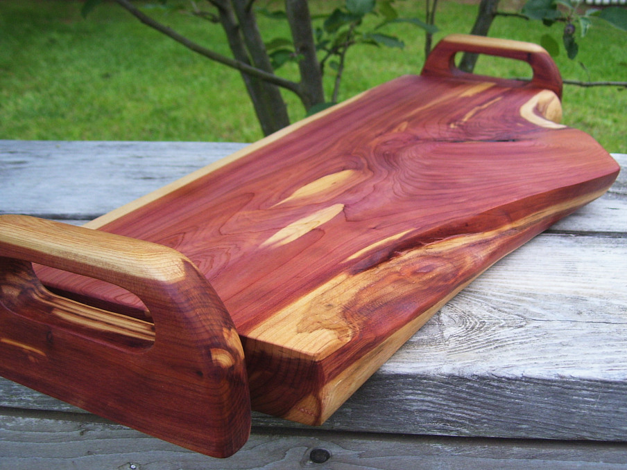ByDan Woodworks Large Natural Edge Red Cedar Reversible Chef's Board