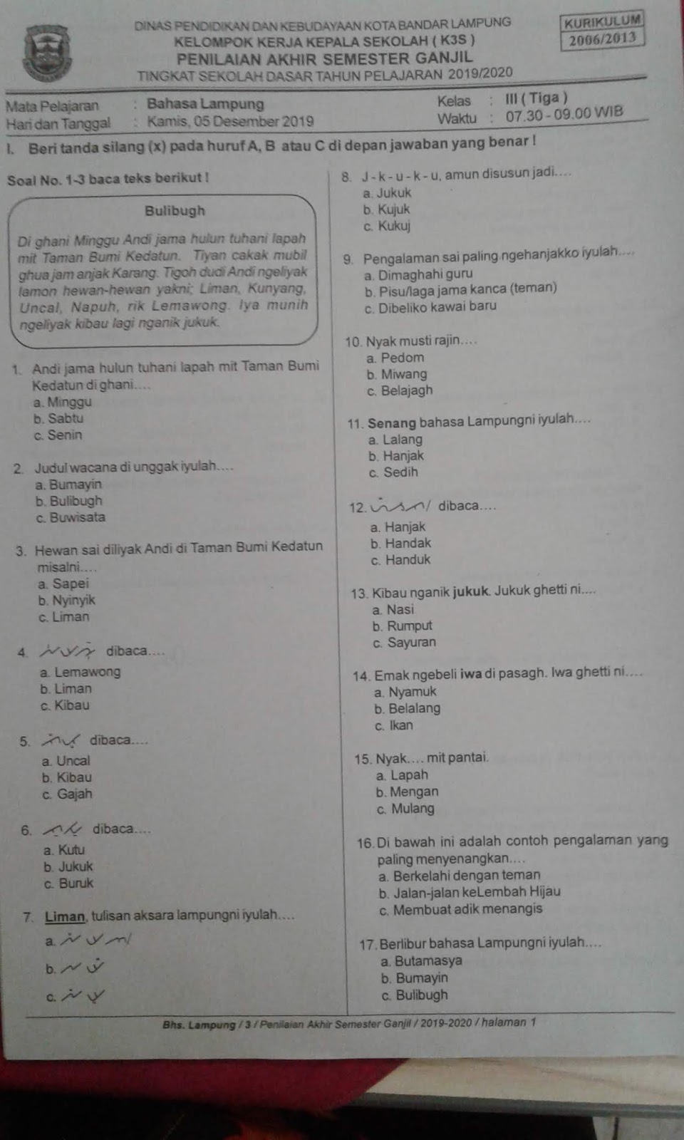 Buku Bahasa Lampung Kelas 3 Sd Guru Galeri