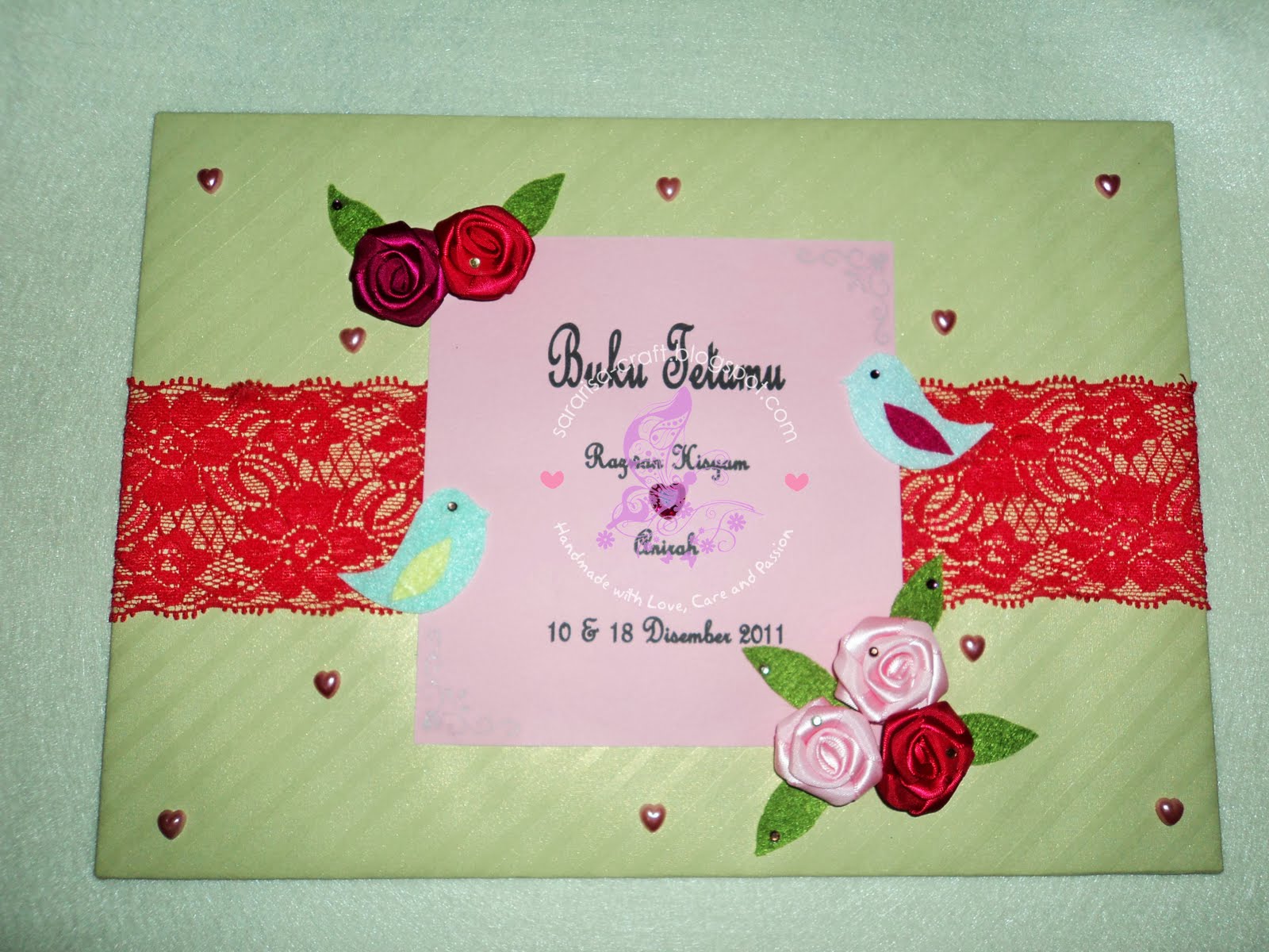 handmade by sararisa wedding guest book