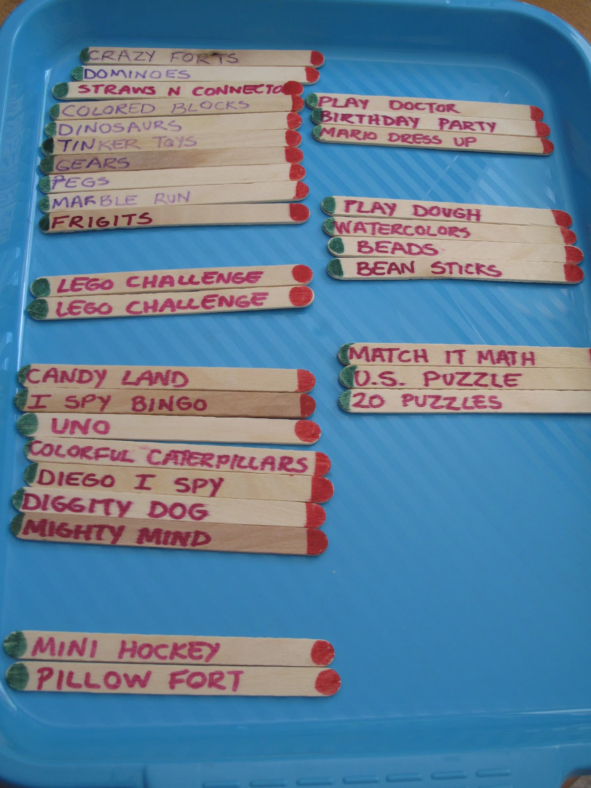 Primary Learning Logs Activity Popsicle Sticks