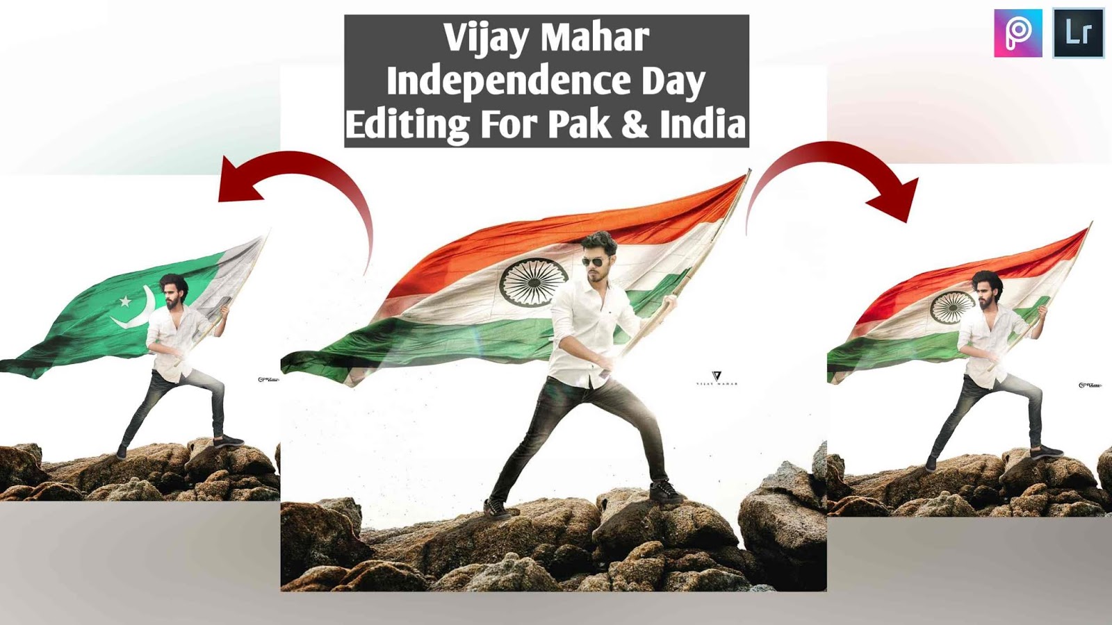 Picsart Independence Day Editing For Pakistan India Concept By Vijay Mahar Prz Edits
