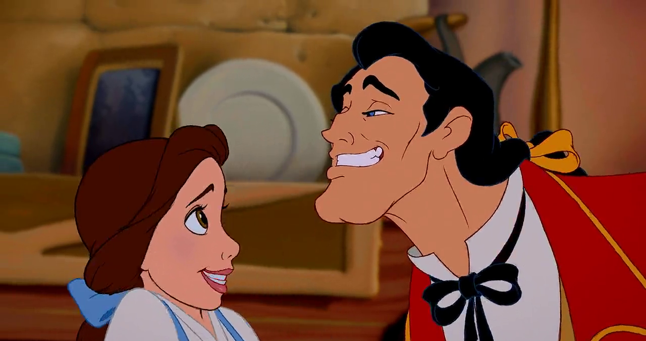 Belle, Gaston Beauty and the Beast 1991 animatedfilmreviews.filminspector.com