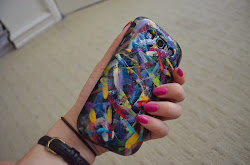 phone case diy polish nail using purple finger colour paint nails yellow completed turned really happy pink rainbow