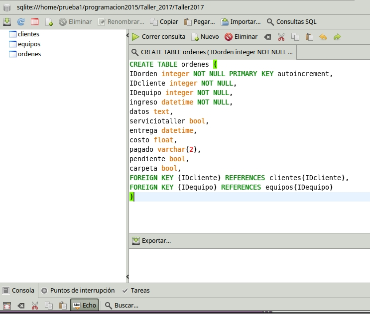 CodeandoGambas: Sentencias para usar en sqlite3