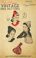 free sewing pattern 1940s vintage hat and purse pdf download