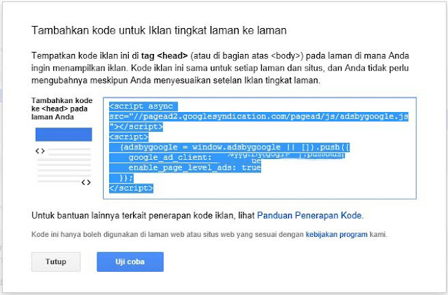 Pemasangan Iklan Tingkat Laman