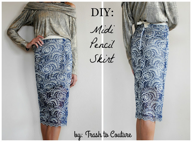 Trash To Couture: DIY Bow Back Pencil Skirt