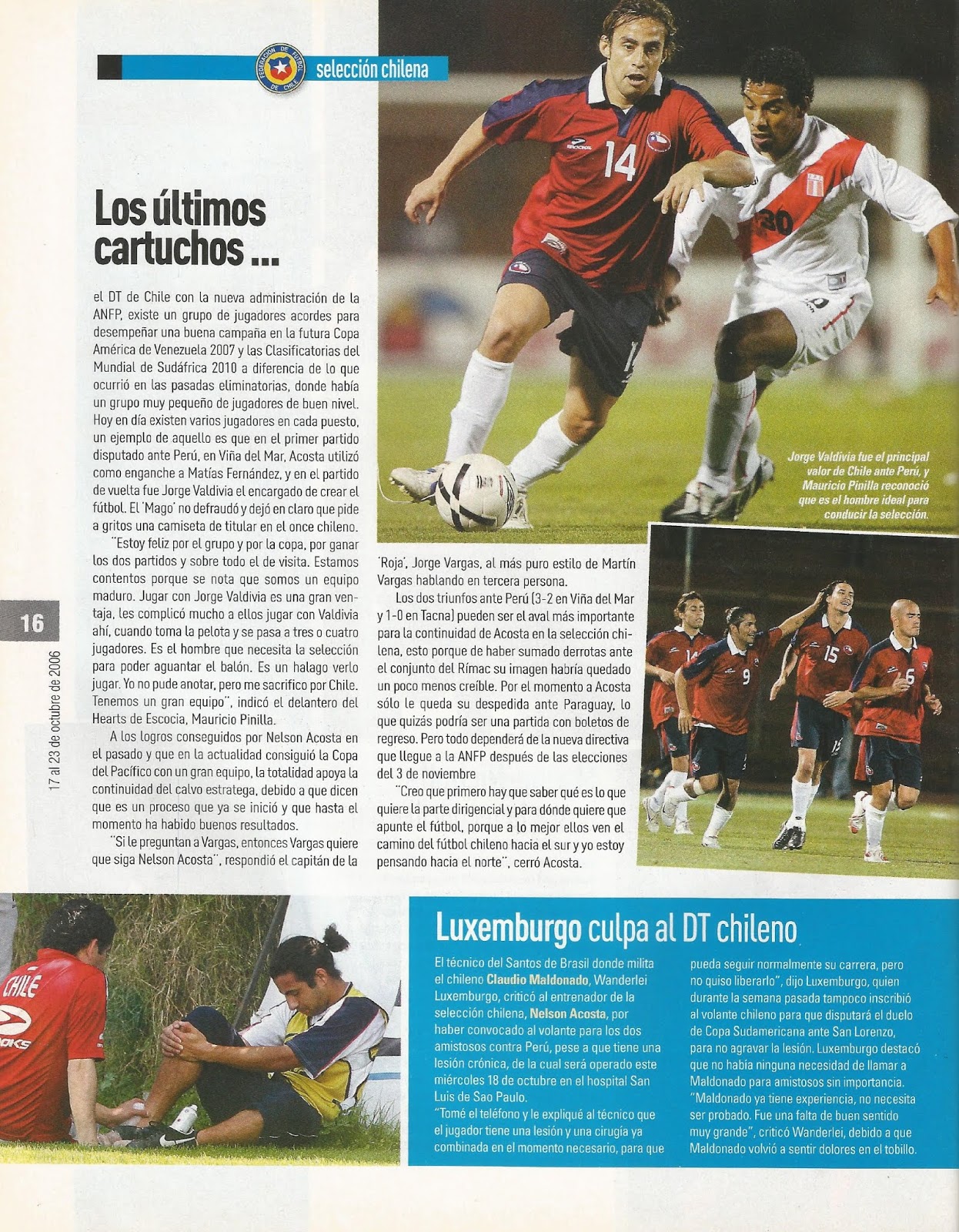 Partidos de la Roja [11/10/2006] PerúChile 01