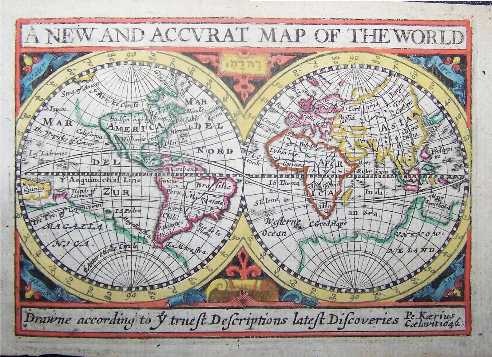 Ancient World Maps: World Map 17th Century