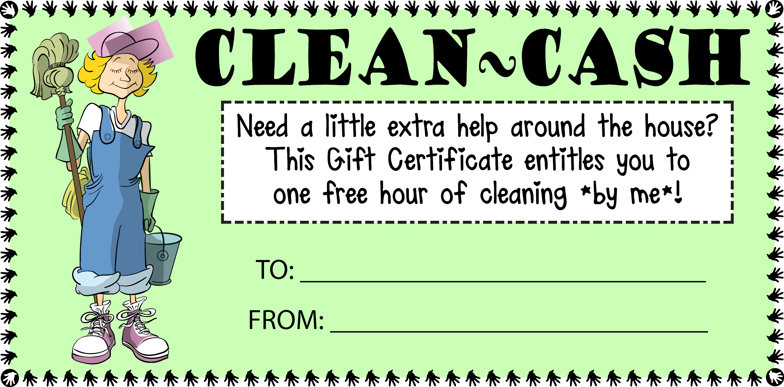 Free House Cleaning Gift Certificate Template Letter Template