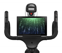DMASUN Spin Bike's LCD monitor, tablet holder & pulse-grip sensors, image