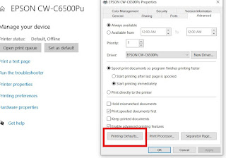 C6000 Windows Driver-Printing Defaults