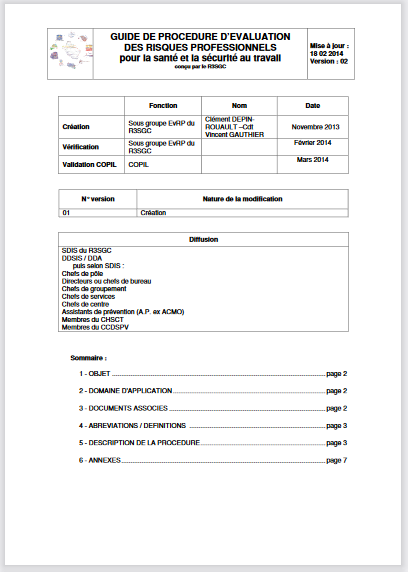 GUIDE DE PROCEDURE D’EVALUATION DES RISQUES PROFESSIONNELS - Livres et ...