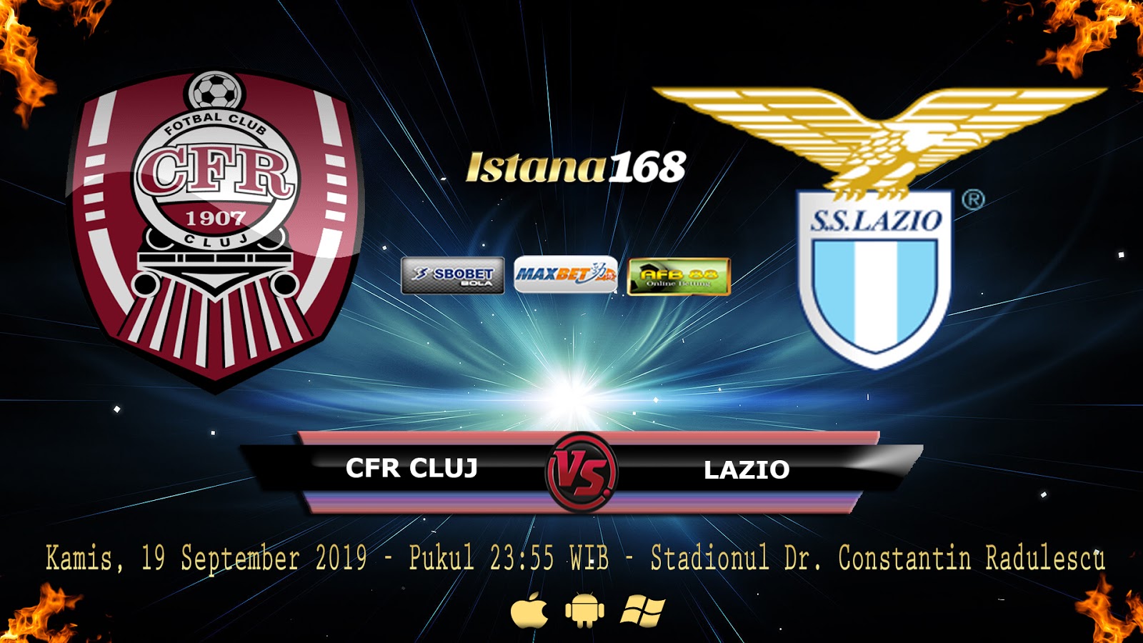 Prediksi CFR Cluj vs Lazio 19 September 2019